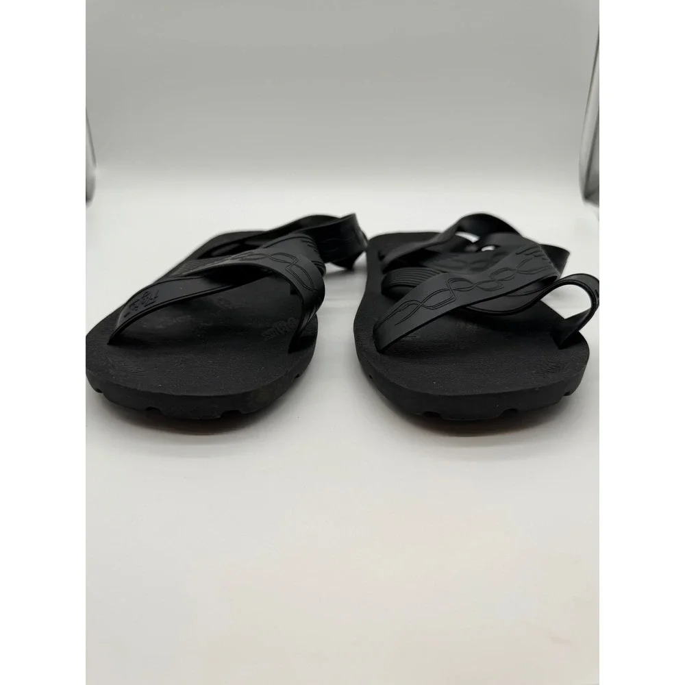 Flojos Mens X-Strap Black Rubber Sandals Summer Beach Shoes Size 12